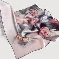 100 nature square silk neckerchief hangzhou silk kerchief wraps for ladies printed bandana real satin silk square neck scarf
