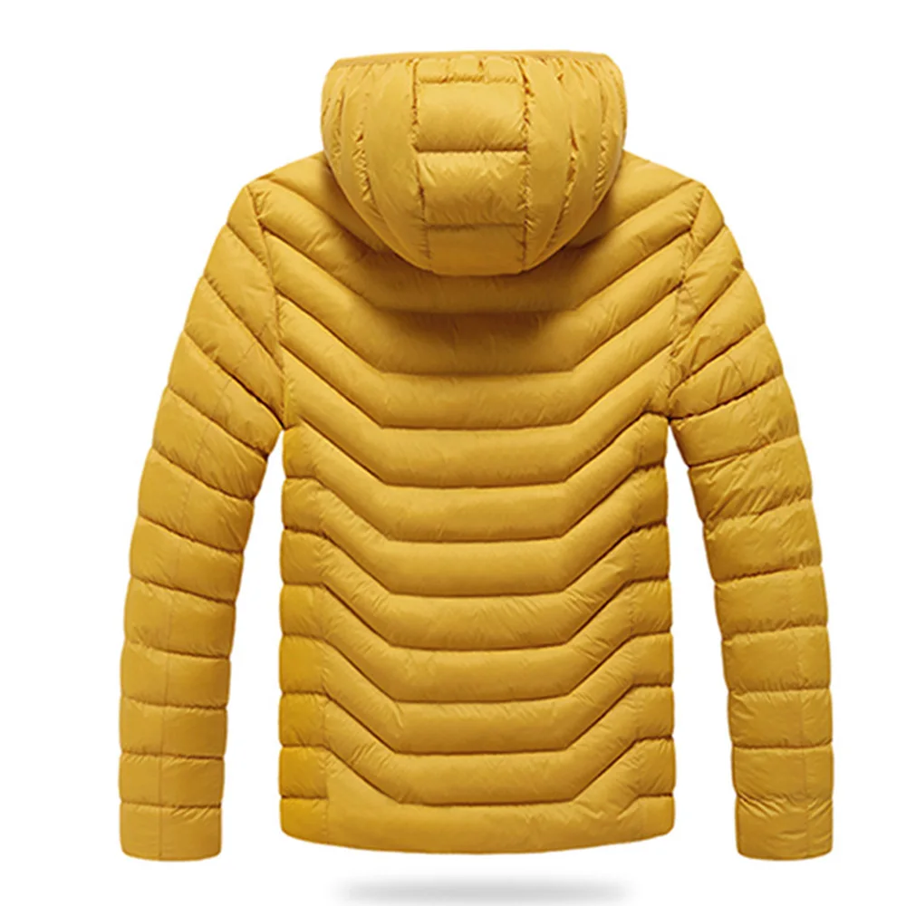 Winter Warm Casual Jacket Parkas Men Autumn Fashion Streetwear Men Parkas Windproof Hooded Slim Solid Coat Men