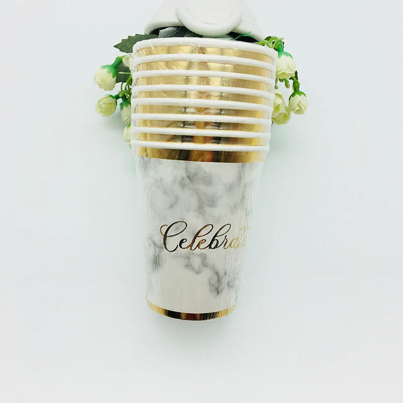 72sets Marble Paper Tableware Foil Gold Plate Cups Napkins Straws For Birthday Wedding Party Supplies Modern Table Setting | Дом и сад