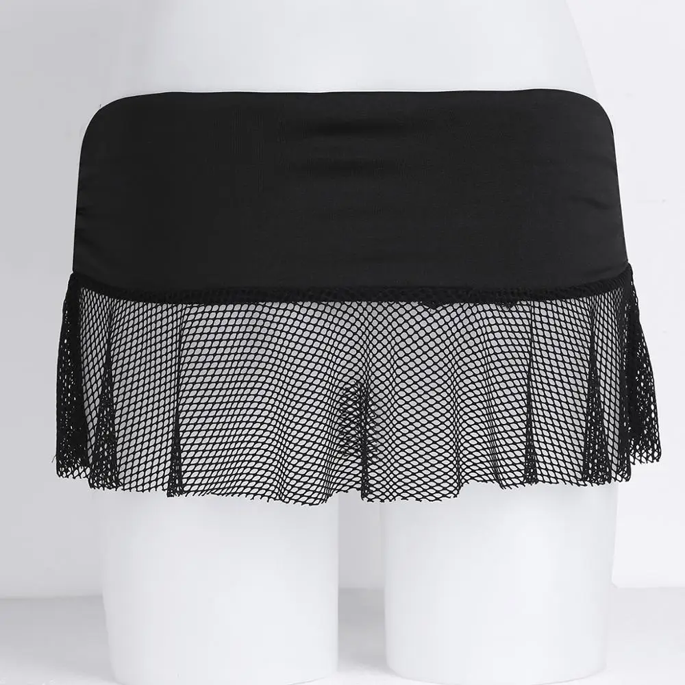 Sexy Women Mini Skirt Ladies Soft Stretch See-through Mesh Fishnet Low Rise Micro Lingerie | Тематическая одежда и