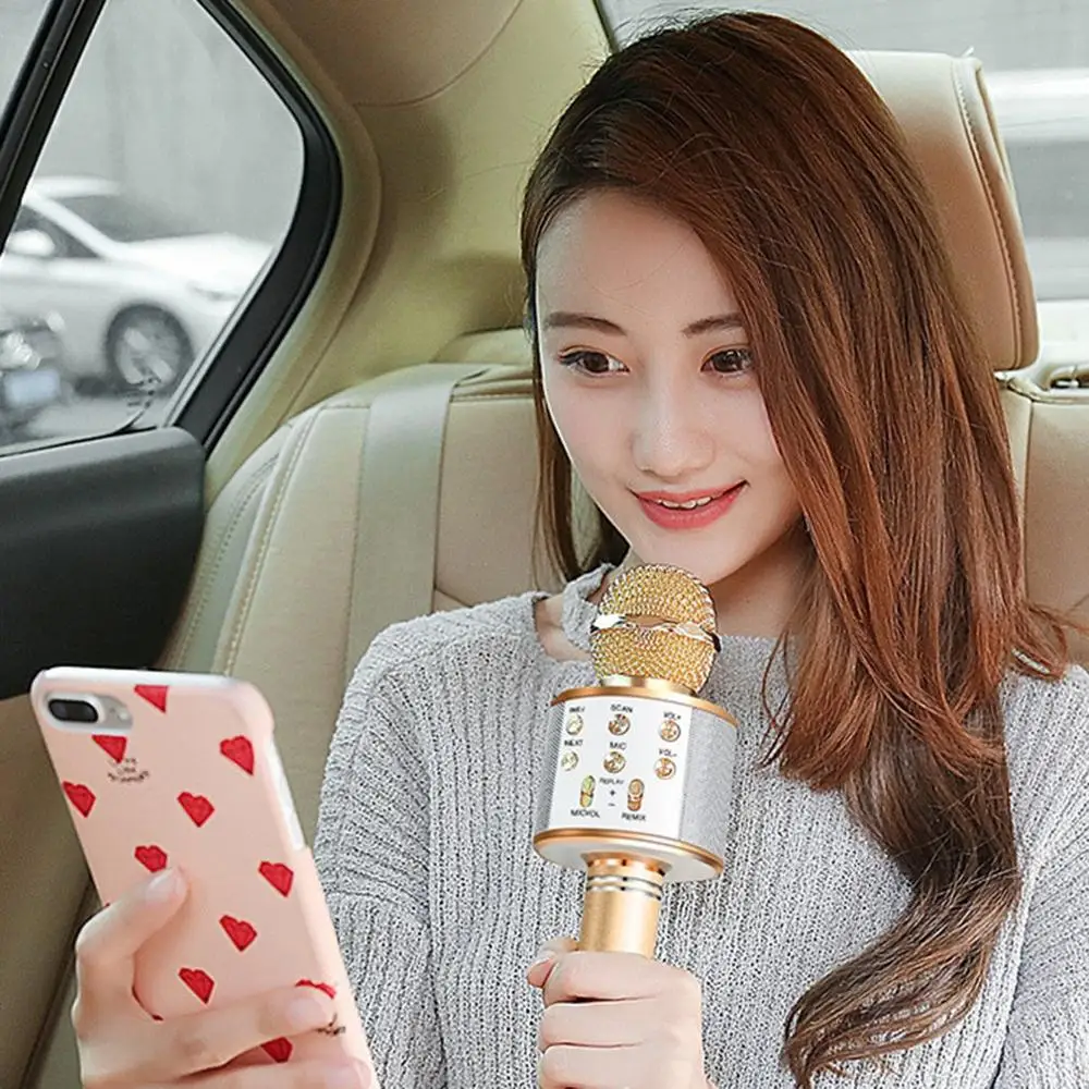 Беспроводной Bluetooth микрофон ручной караоке мини домашний KTV для воспроизведения