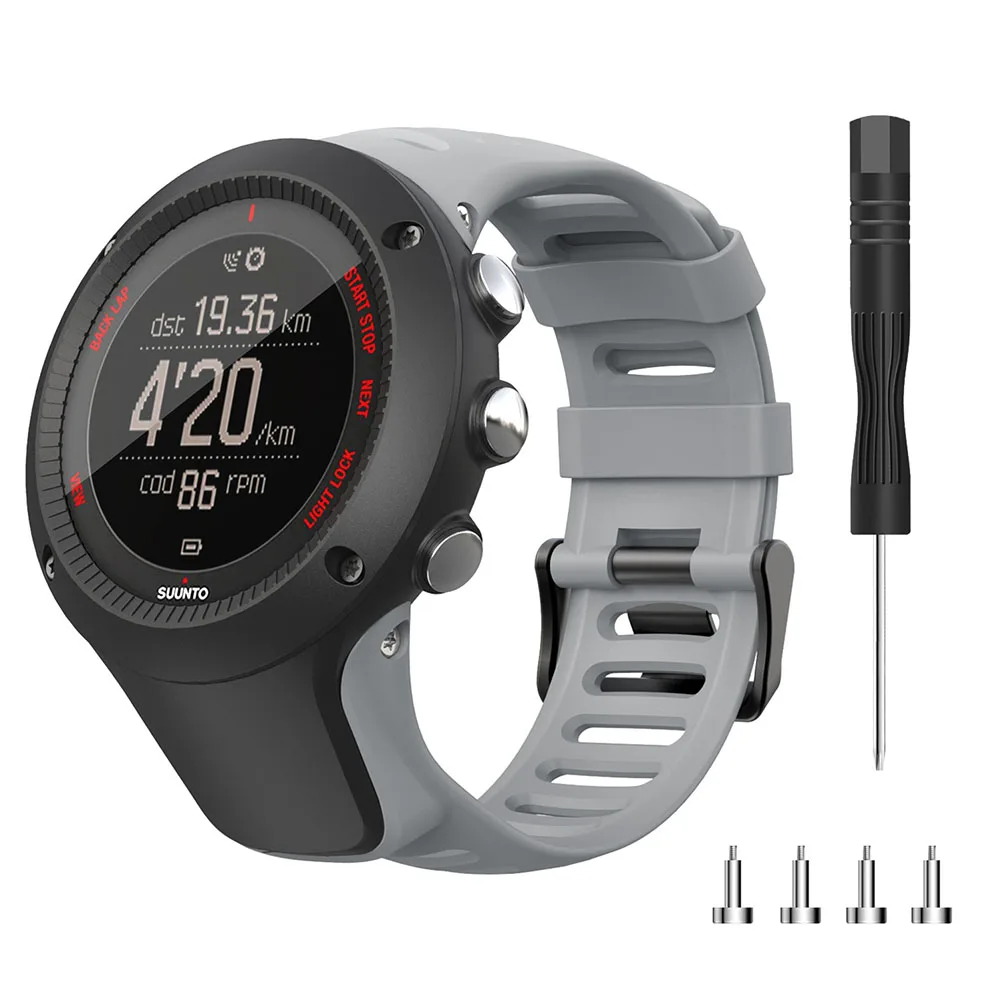 Резиновый силиконовый ремешок для SUUNTO Ambit 1 2 3 2R 2S Ambit 3S 3R 3P Ремешки для наручных часов 24 мм спортивные часы ремешок черная Пряжка браслет