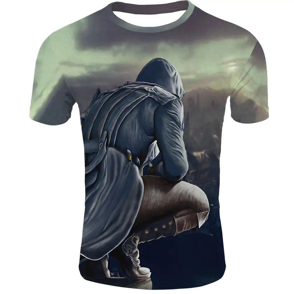 Лето готический Assasin's Creed 3d T ShirtPrinted Мужские Пользовательские футболки хип-хоп аниме одежда мужская футболка с рисунком - Цвет: T04158