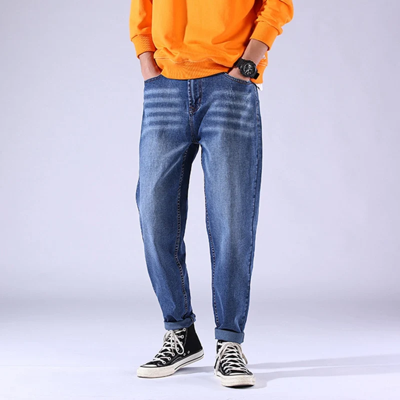 Джинсы мужские свободные синие черные с дырками большие размеры 50 48 46 44 для весны