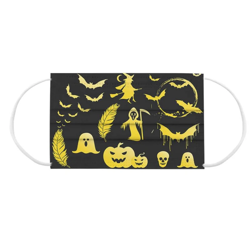 

Children's Face Masque with Halloween Theme Printed Breathable Protective Masque for Halloween Festival Party ALS88
