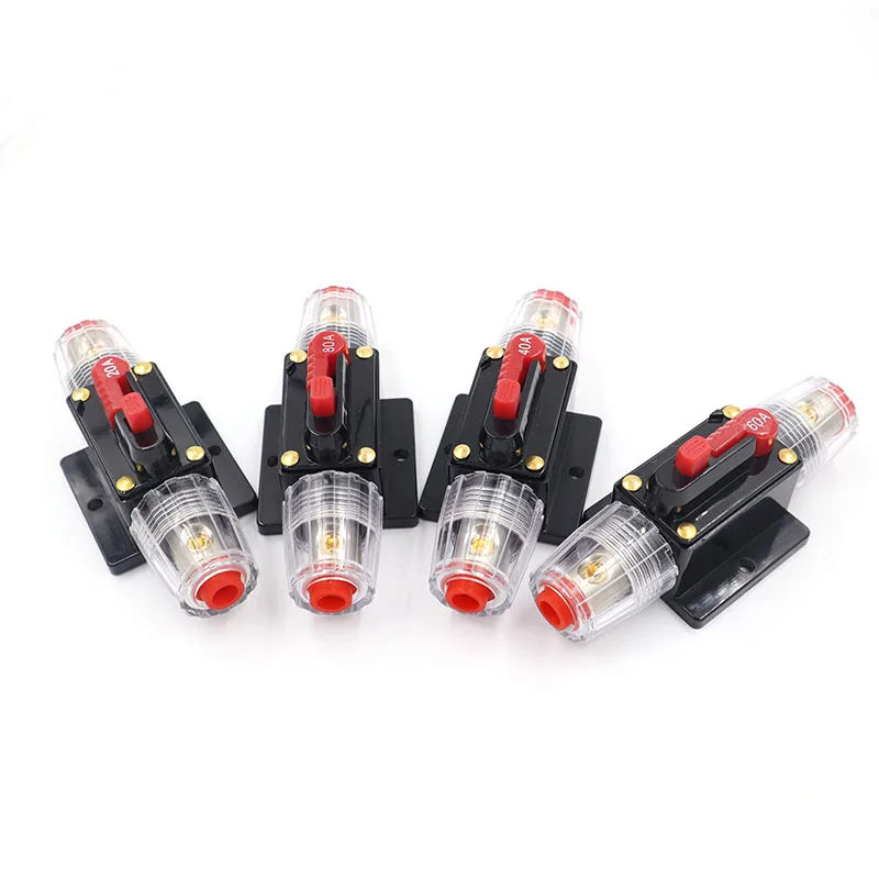 

12V DC 20A-150A AMP Car Audio Video Solar Energy Inline Power Protection Circuit Breaker Fuse Holder Insurance Switch Safety