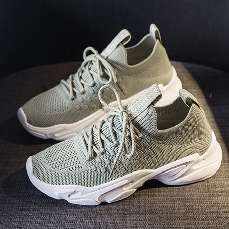 Кроссовки женские на шнуровке светильник кие дышащие Вулканизированная подошва
