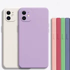 Силиконовый чехол для iPhone 6, 6s Plus, 7, 8, X, XR, Xs, 11 Pro Max, 12 mini, SE 2020, с квадратной рамкой, Мягкий защитный чехол