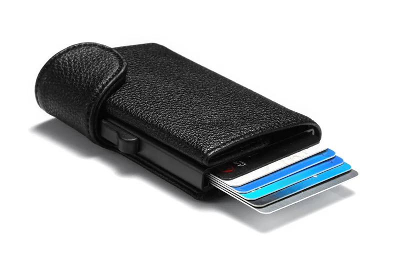 BISI GORO металлическая Кредитная карта, RFID держатель Мужской Бизнес футляр для удостоверения личности автоматический бумажник с рчид алюминиевый банк карты кошельки
