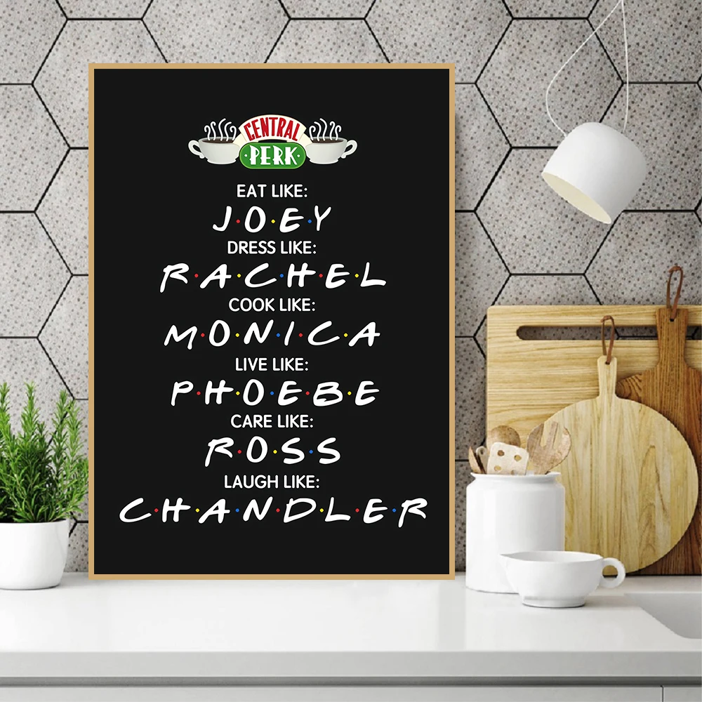 Плакаты для ТВ шоу с друзьями и принтами Eat Like Joey''Dress Rachel'Canvas Painting Funny Wall Art Picture
