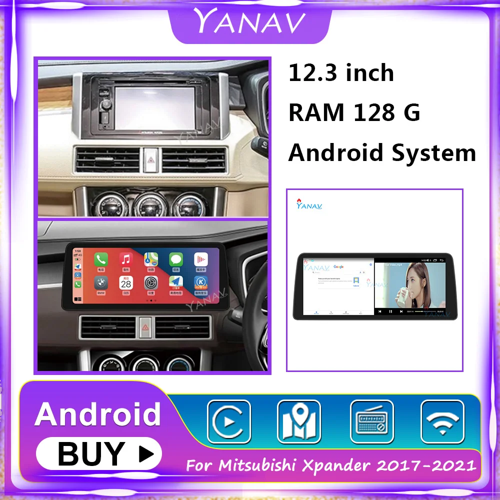 

2 Din Android Car Radio Built in carplay For Mitsubishi Xpander 2017-2021 Auto Stereo Multimedia Video GPS Navigation MP3 Player