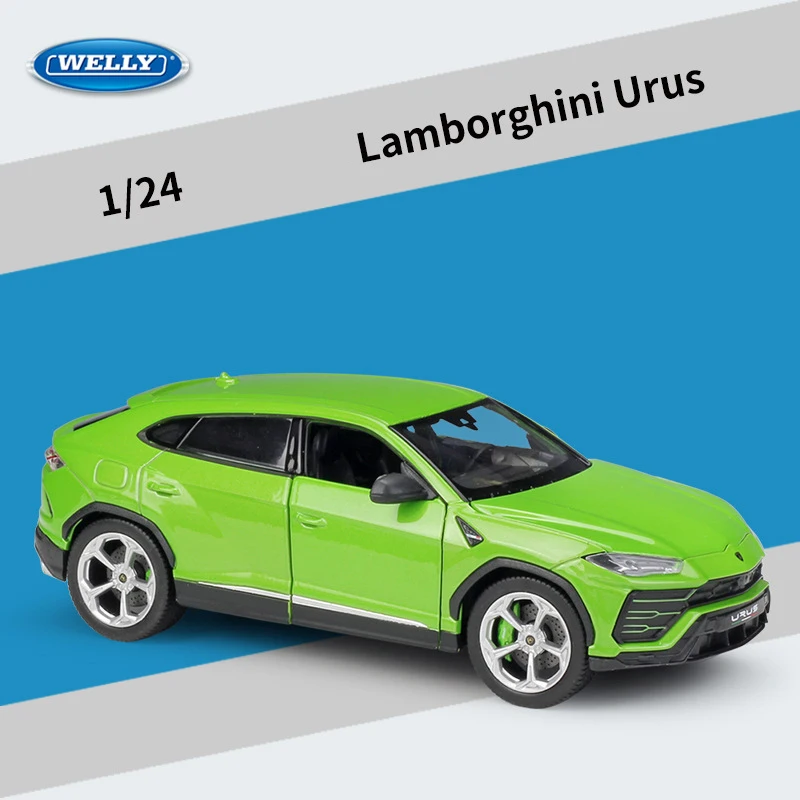 

Модель автомобиля Welly, игрушки в масштабе 1:24, Lamborghini Urus SUV литая модель, Детская Классическая модель автомобиля из сплава