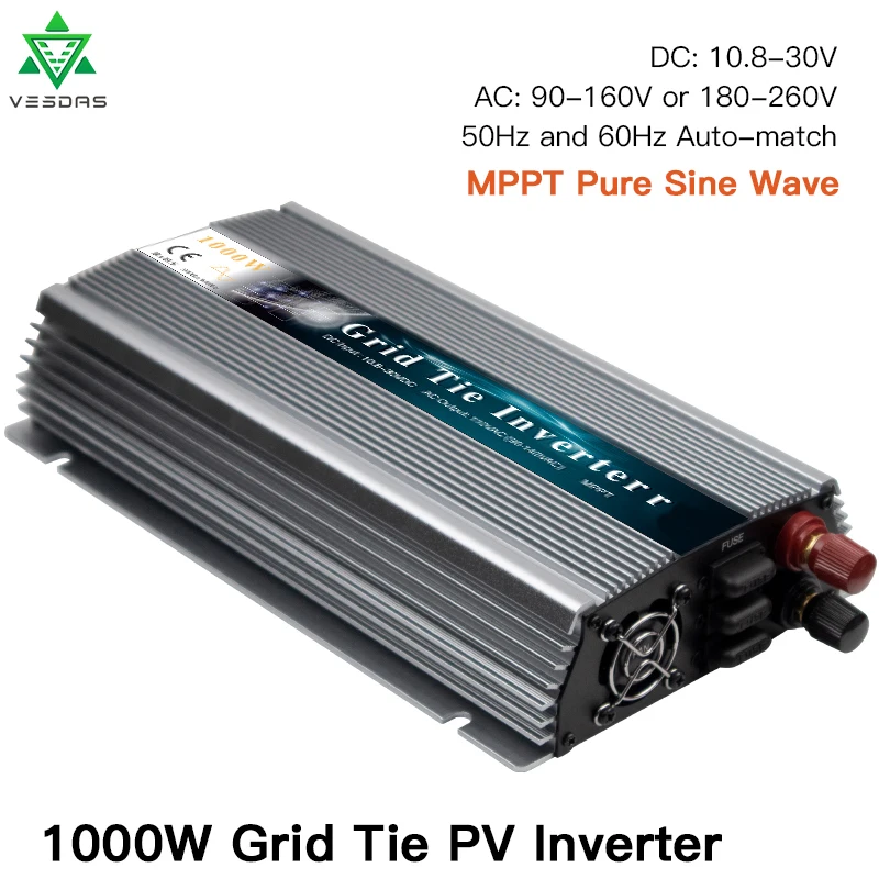 MPPT 1000W GTI On Grid Tie Inverter 18V 24V 36V Microinverter инвертор солнечной установки Pure Sine Wave 110V 220V для