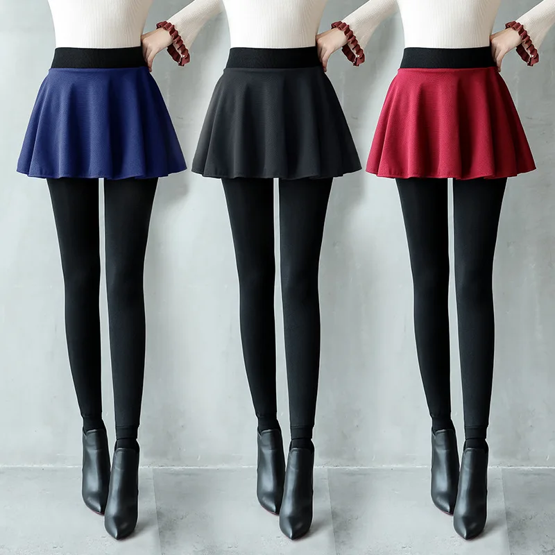 

2020 Осенне-зимняя обувь комплект платья из двух частей, леггинсы больших размеров с высокой талией тонкая верхняя одежда леггинсы