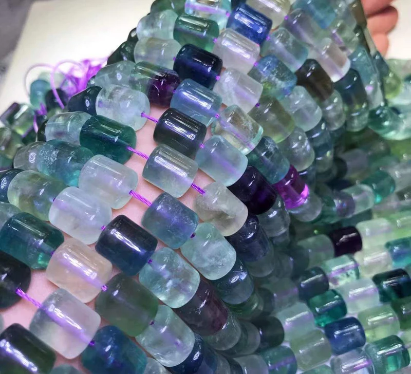 Натуральные камни Берил морганит цилиндрические бусины хрустальные цветные