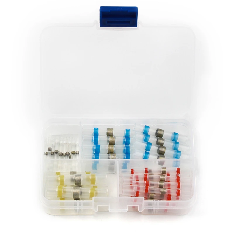 

50PCS Blue Solder Seal Wire Connectors Heat Shrink Wire Connectors Waterproof Insulated