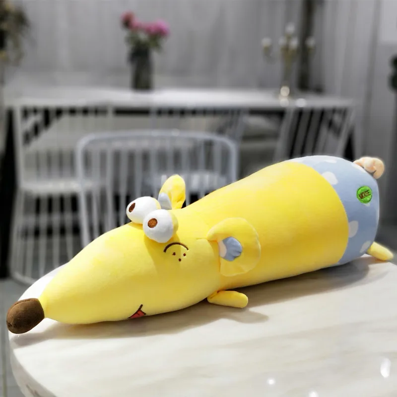 yellow 1 шт. 100 см Новое поступление с большими глазами мягкий плюшевый мышонок Плюшевая Кукла Плюшевая крыса игрушка-талисман Peluche для детей детские подарки - Цвет: yellow