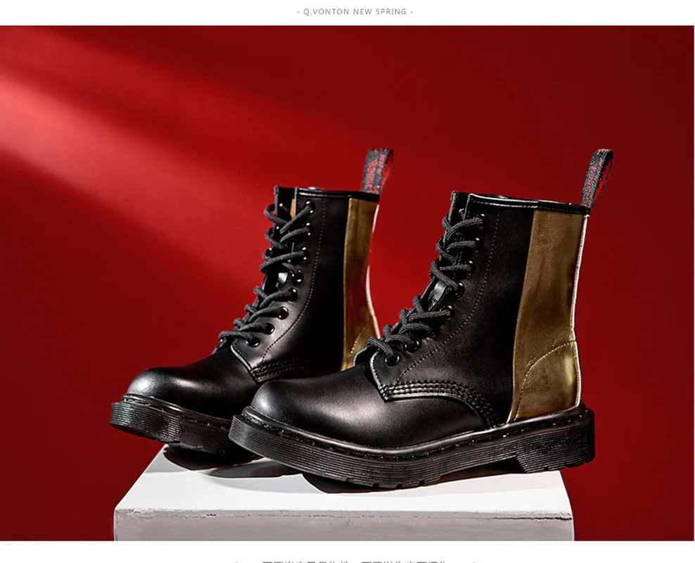 Зимние мужские ботинки на платформе английские повседневные Ботинки Martin из