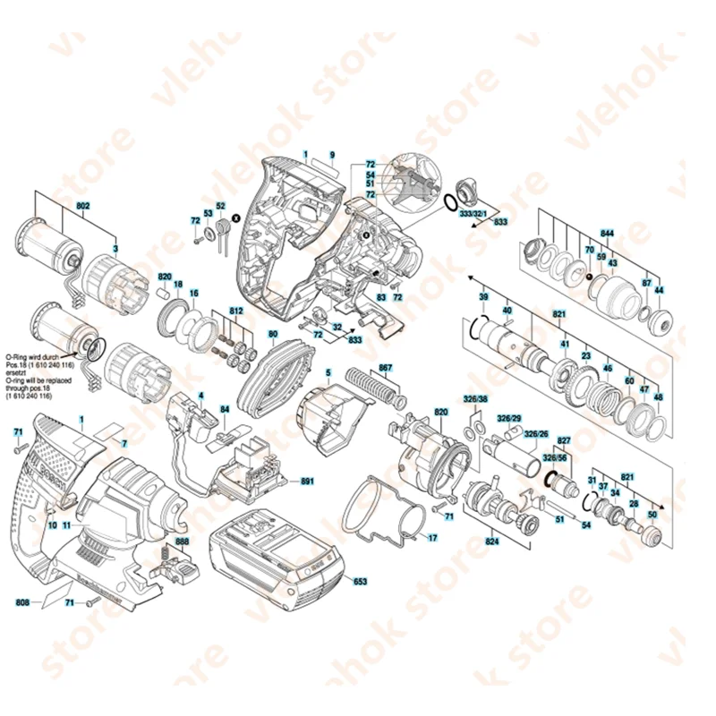 Сильфоны для BOSCH GBH36V-LI 11536C 1610415002 роторный молоток аксессуары электроинструмента