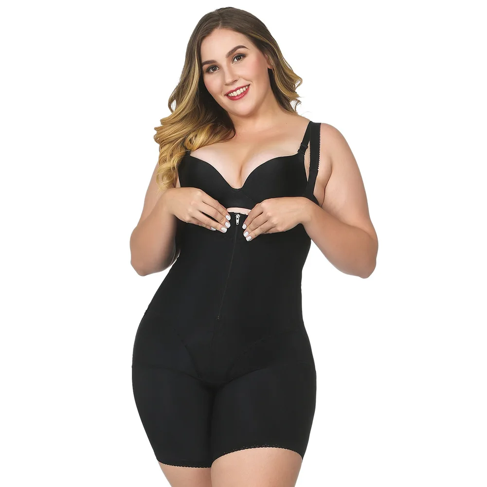 4XL Утягивающее нижнее белье, боди, большой размер латекс, женское корректирующее белье для тела, клипса для липосакции, боди на молнии, пояс, Reductoras