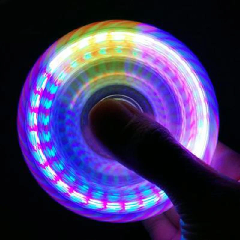 

Transparent LED Light Fidget Spinner Hand Top Spinner EDC Spiner Kids Adult Toy