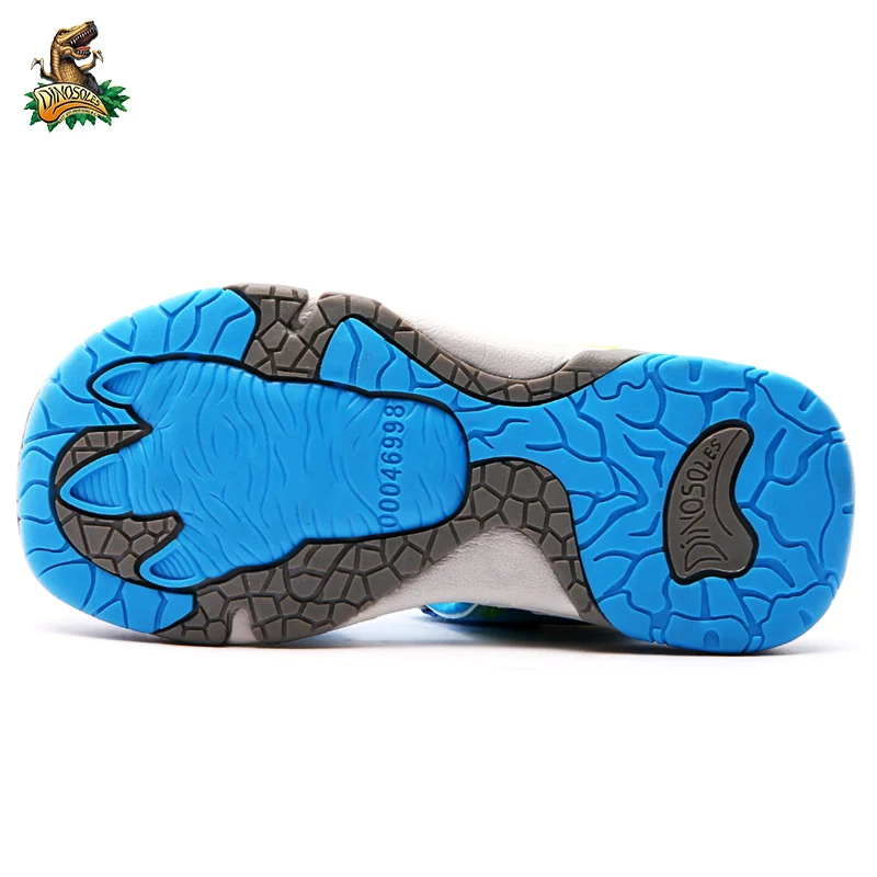 Брендовые детские сандалии летняя пляжная обувь с принтом динозавра для