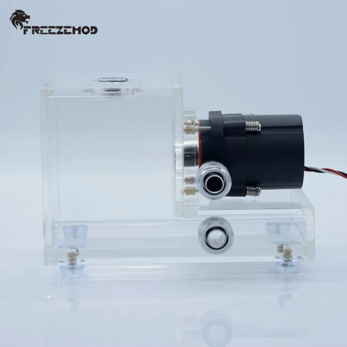 FREEZEMOD промышленный ноутбук ПК кулер для воды кубический прозрачный бак+ насос 500л/ч Емкость 600 мл водяное охлаждение. GQSX-T1