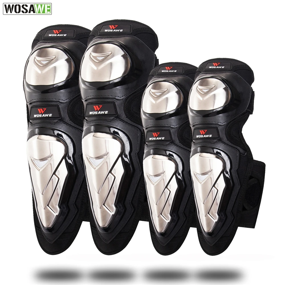 Наколенники WOSAWE из нержавеющей стали для мотокросса комплект налокотников
