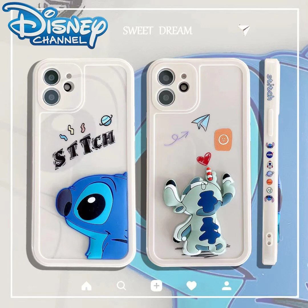 

Disney 3D Stitch Sulley Winnie the Pooh Soft Case for iPhone 12 11 Pro Max XR XS Max 7 8 Plus X SE Full Body Phone Back Cover