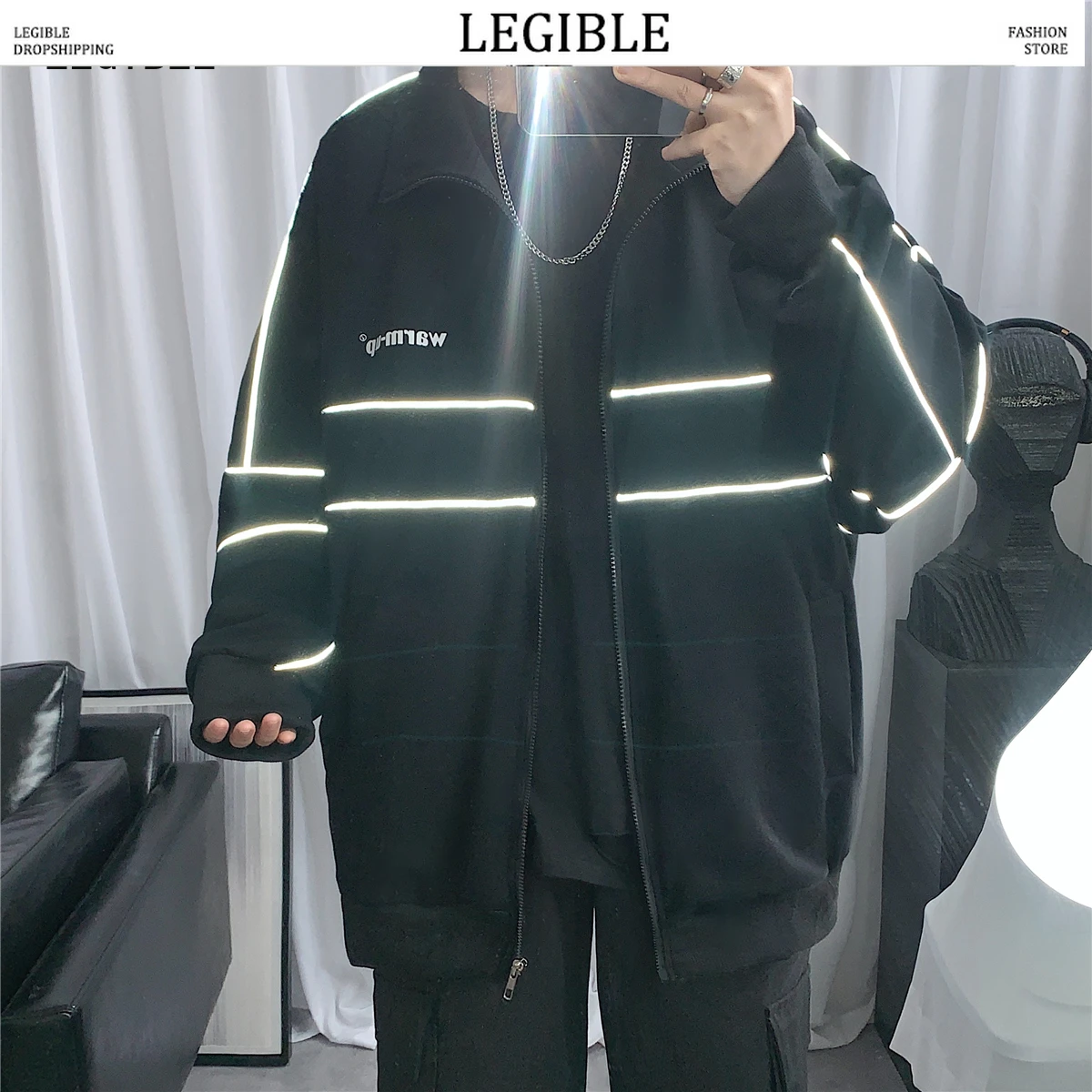 Разборчивого Сезон весна осень Свободная Мужская куртка однотонный со стоячим