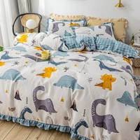 cartoon dinosaur home textiles cute animal duvet cover pillow case sheet bed sheet boy kid teen girl bedding linens 34pcs