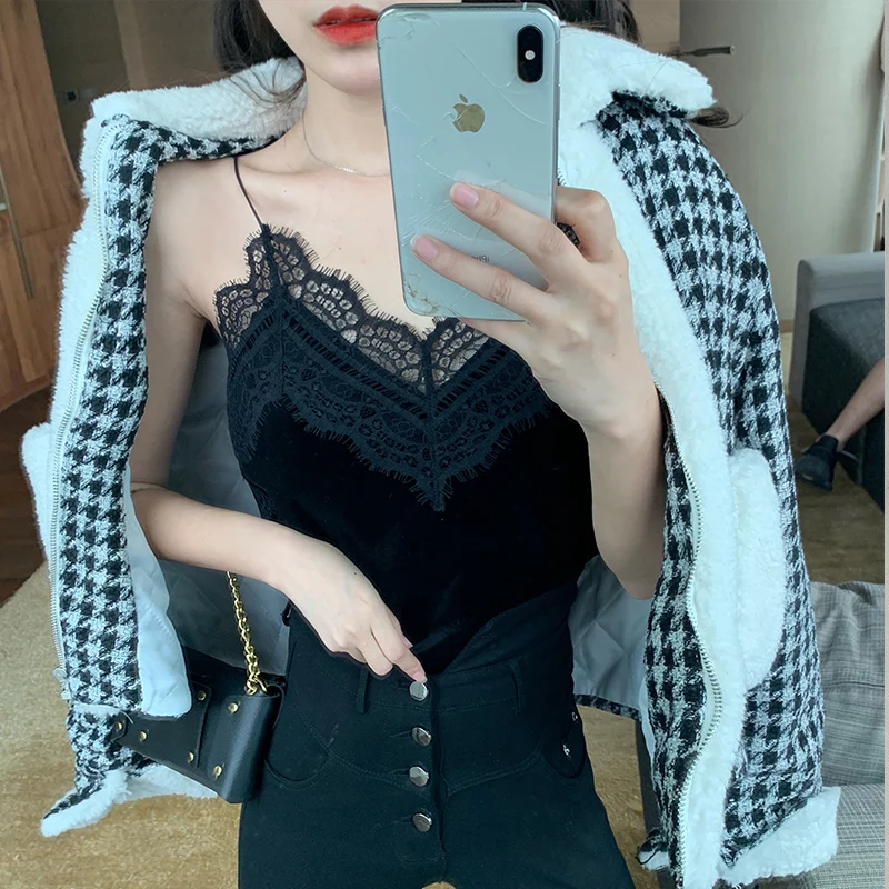 Сексуальный женский однотонный топ на бретельках укороченный без рукавов с