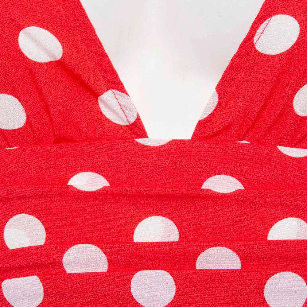 Платье макси в горошек с длинным рукавом и высоким разрезом|Женские платья| |