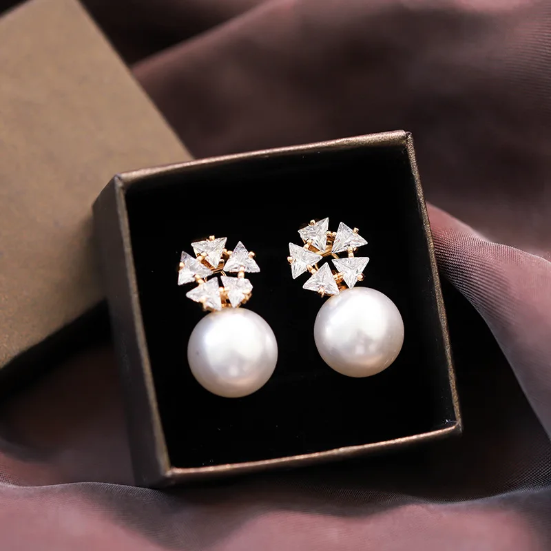 Новое поступление 2019 Кристальные классические круглые Женские Висячие серьги