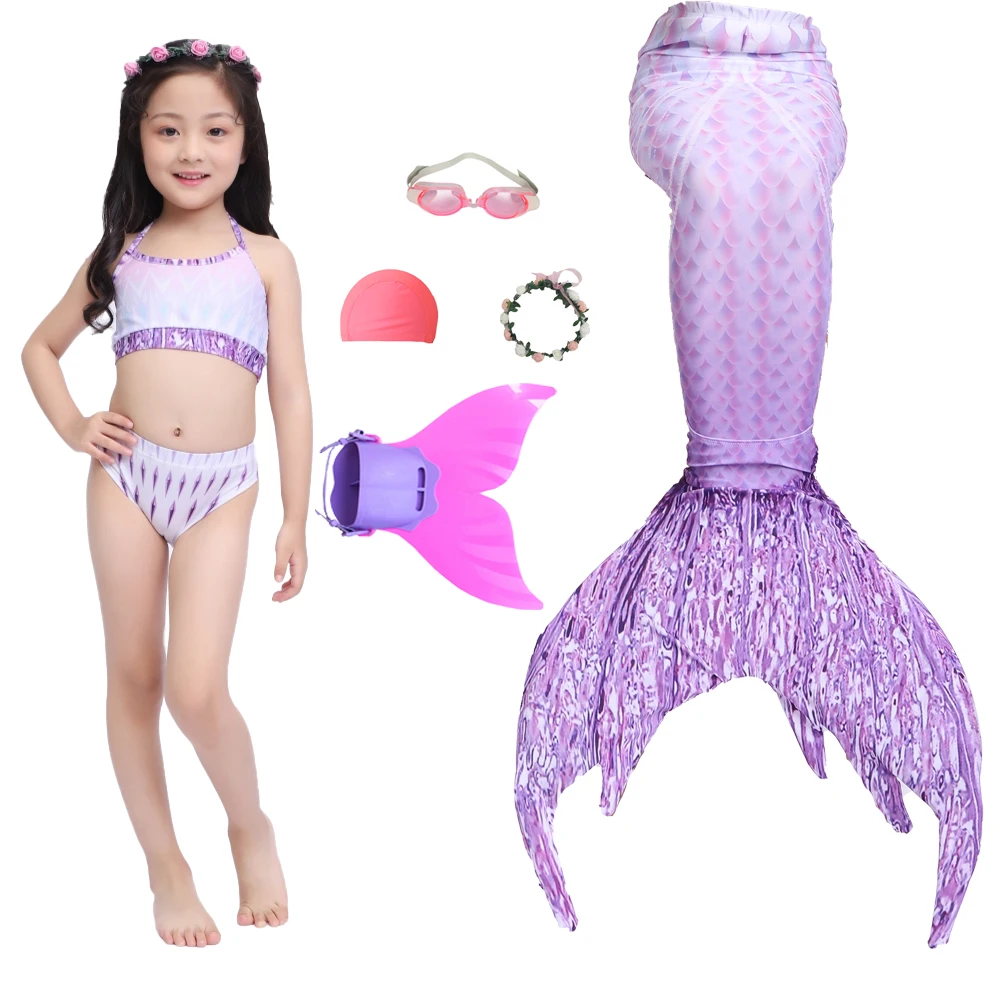 Купальник детский с моноластами и хвостом русалки для девочек|Костюмы из фильмов
