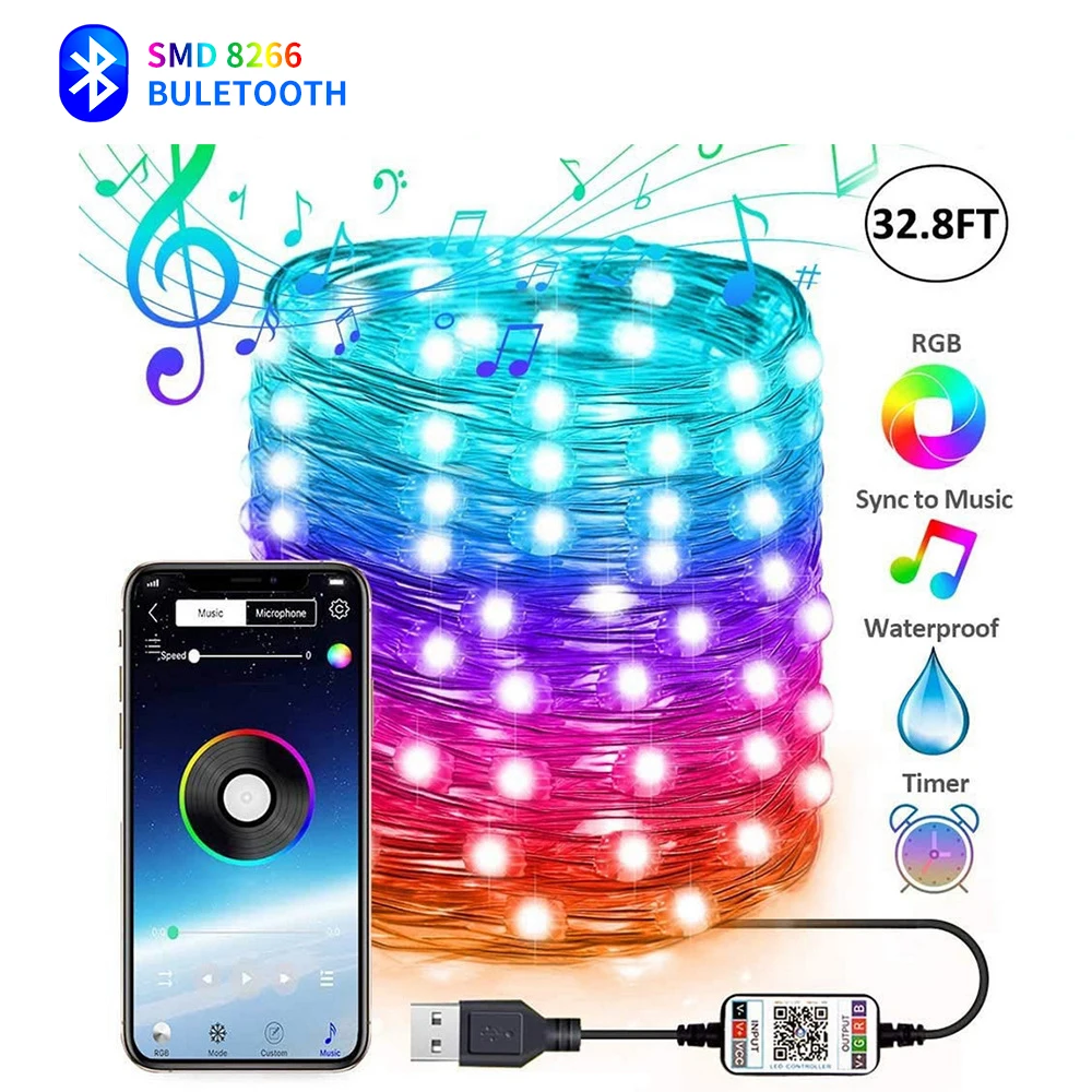 Рождественский светильник s прокладки СИД Bluetooth гибкий Водонепроницаемый лампы