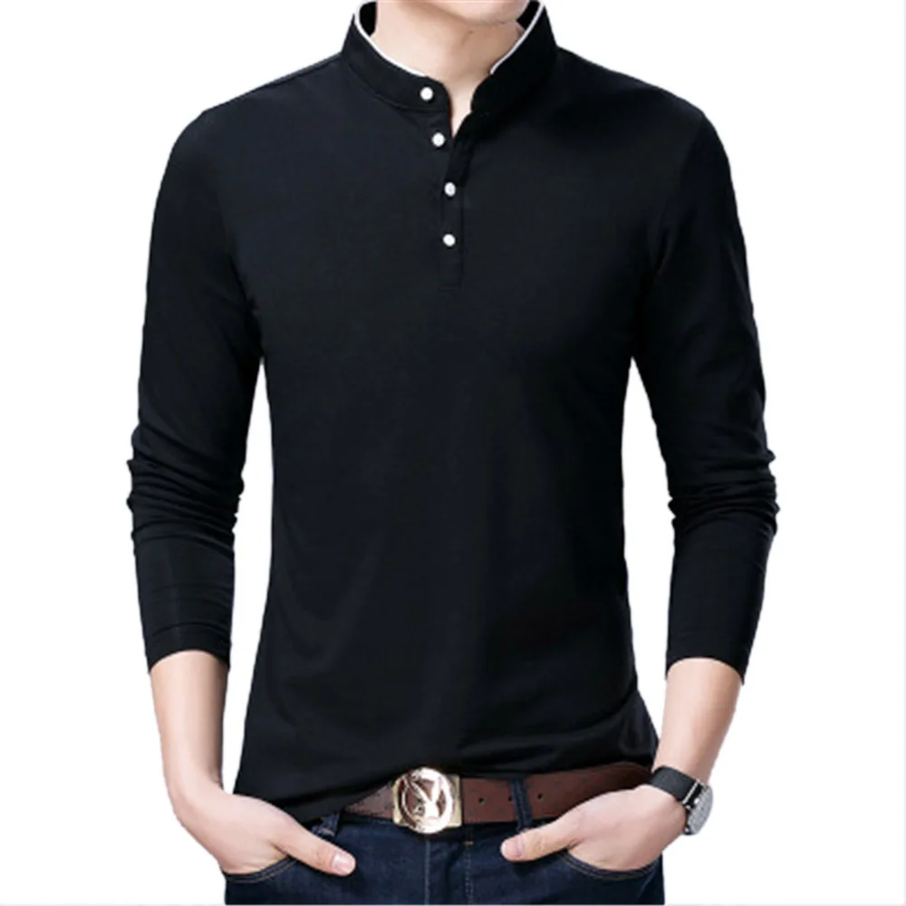 Осенние мужские топы футболки повседневные рубашки белые хлопковые роскошные