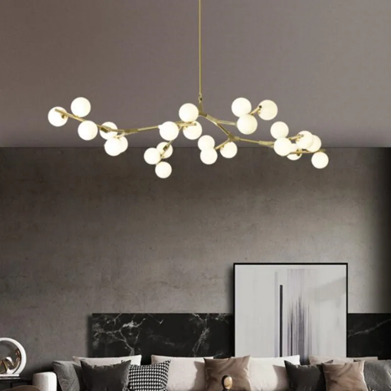 

Nordic Loft Magic Bean Glass Led Pendant Lights Art Branches Molecule Living Room Bedroom Hanging Lighting Fixtures