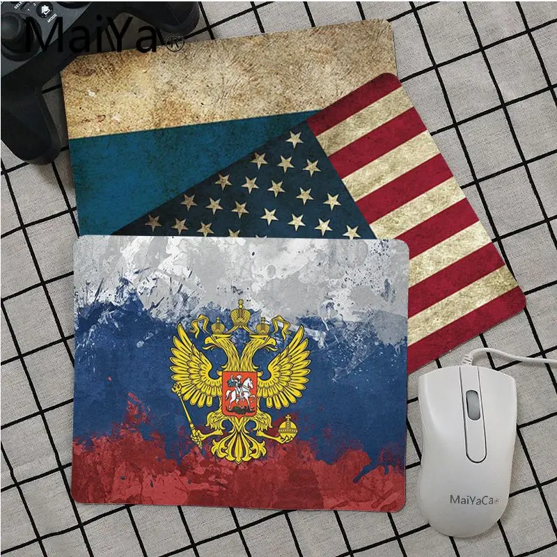 Maiya высококачественный Американский Русский Флаг уникальный Настольный коврик