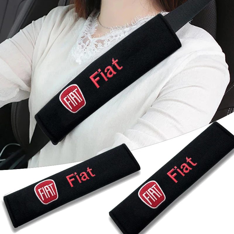 

2pcs Seat Shoulder Strap Pad Car Belt Protection Seat Belt Cover For FIAT 500 Abarth Grande-Punto Astra Bravo Panda Tipo Stilo