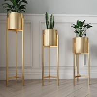 nordic golden flower shelf indoor light luxury wrought iron flower pot holder gold floor standing home living room