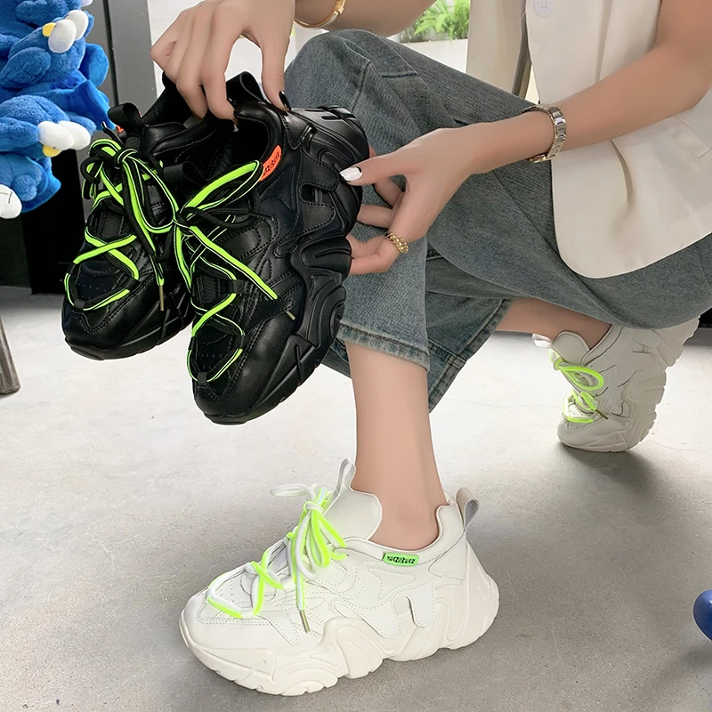 

Женские кроссовки на платформе, дышащие кроссовки на толстой подошве, дизайнерская спортивная обувь, 2021