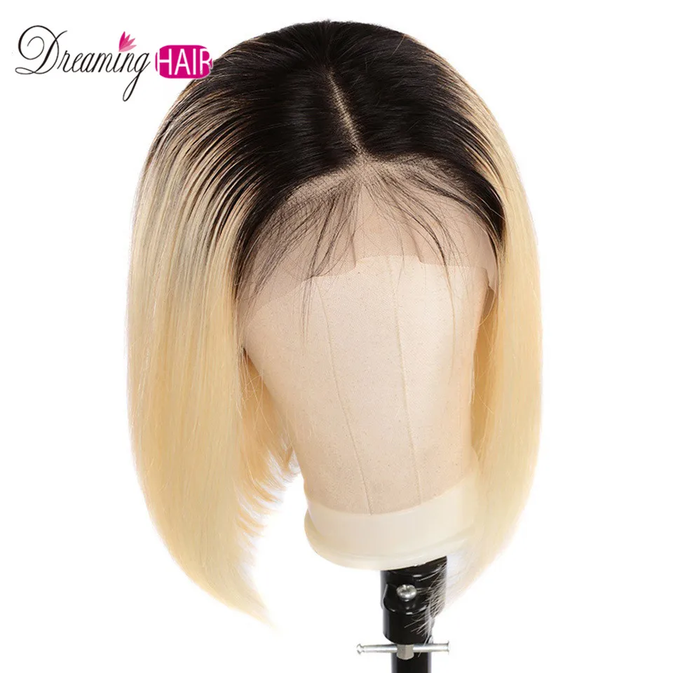 Dreaming Blonde 1b/613 99J 13x6 13x4 короткий парик из человеческих волос с кружевным фронтом, предварительно сорванный с волосами младенца, прямые парики из Омбре