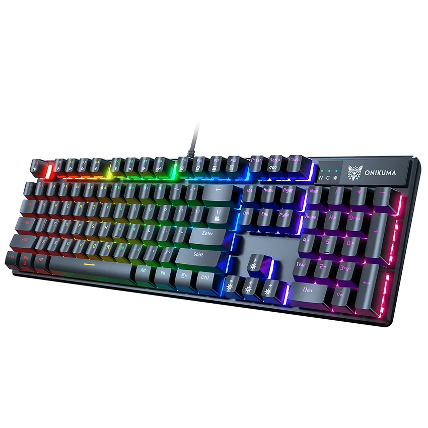 

Игровая механическая клавиатура RGB, проводная клавиатура ONIKUMA G27 с 104 клавишами и подсветкой, игровая клавиатура для дома и офиса, для ПК и ноу...