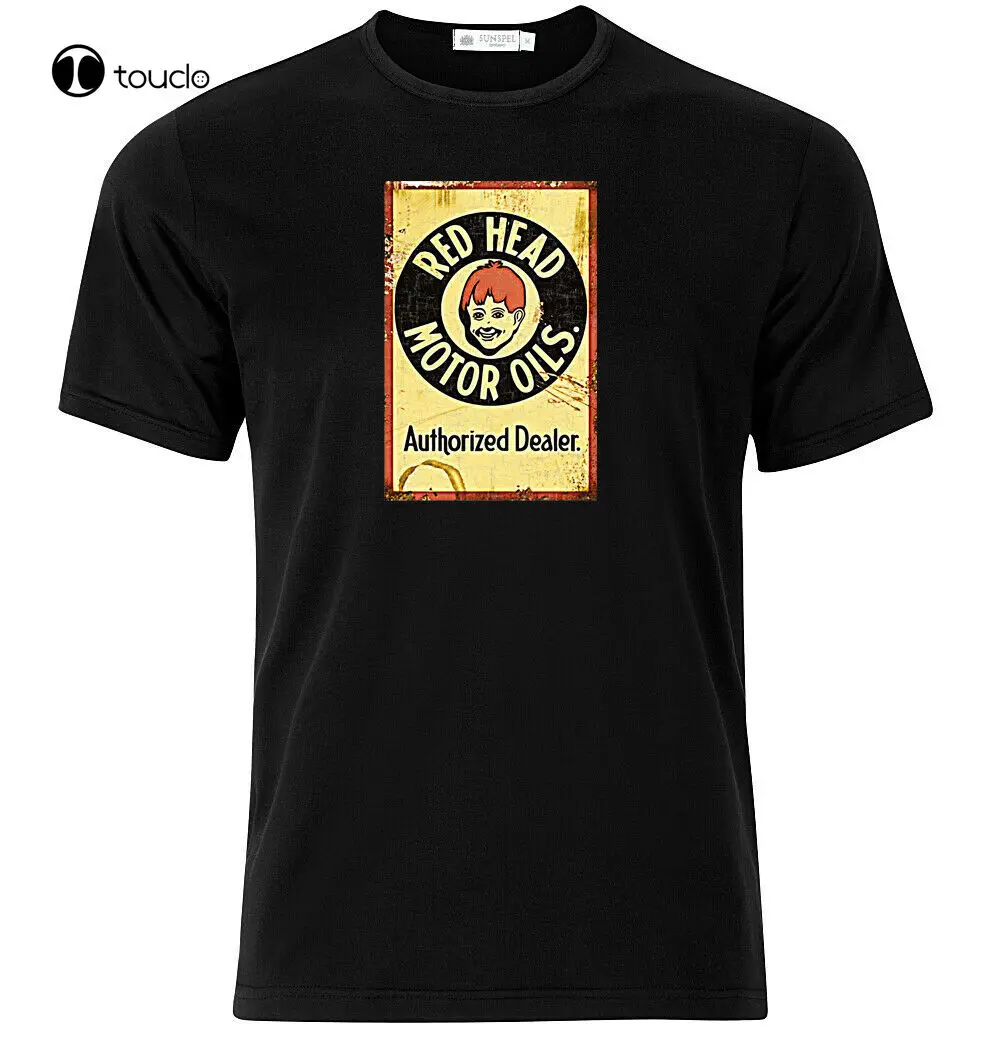 

Red Head Motor Oils - Graphic Cotton T Shirt Short & Long Sleeve Tee Shirt Custom Aldult Teen Unisex Digital Printing Tee Shirt