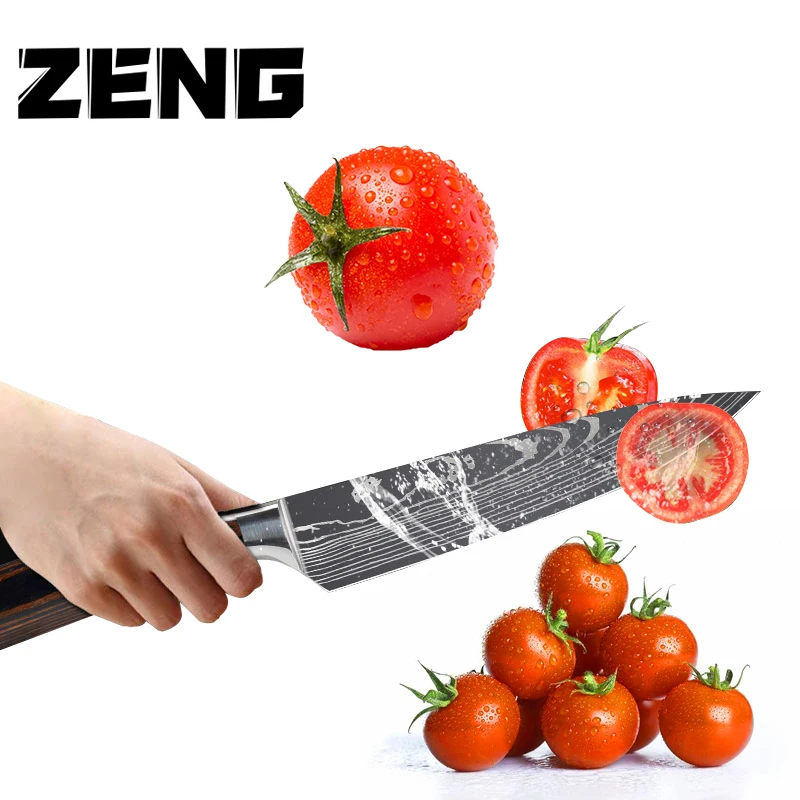 Высококачественный поварской нож ZENG 7CR17 из высокоуглеродистой нержавеющей стали