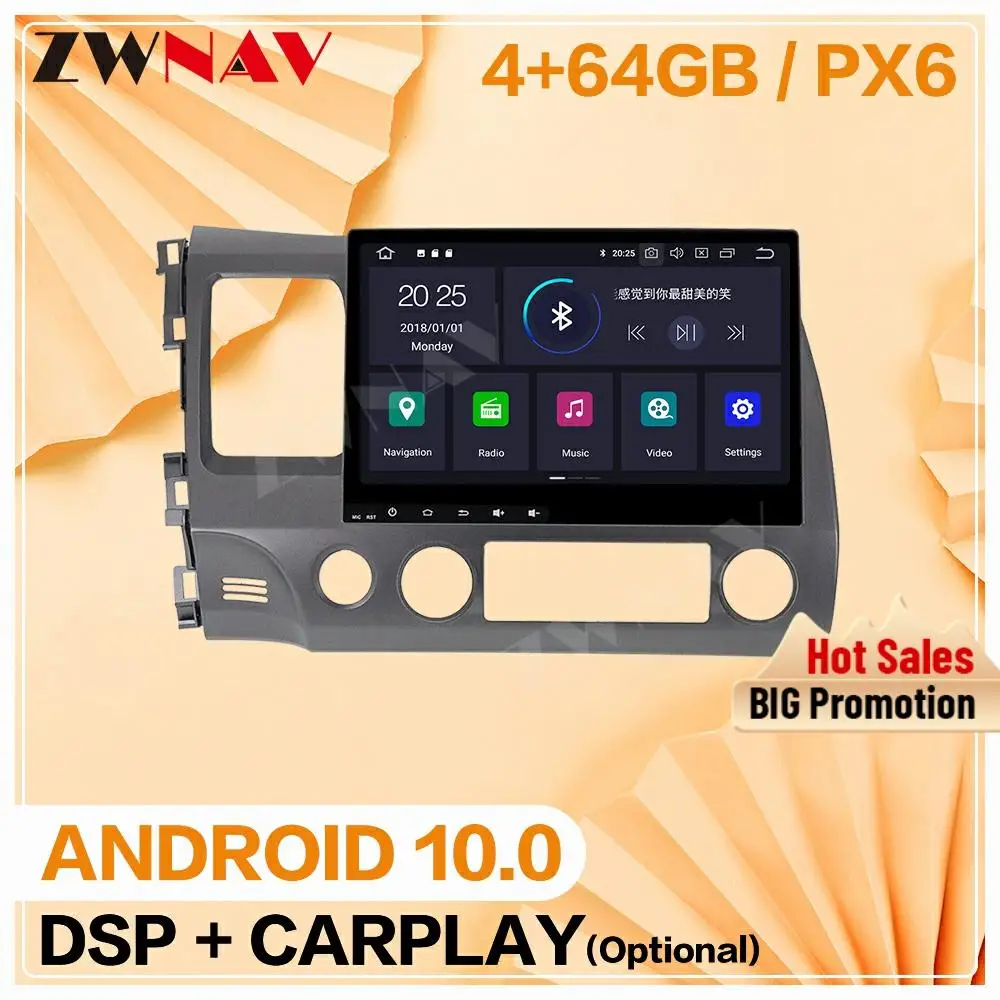 

2 din 2006 2007 2008 2009 2010 2011 для Honda Civic Android плеер Авто Видео Аудио Радио GPS навигация головное устройство авто стерео