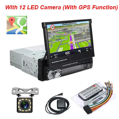 GPS and 12LED Camera Camecho 1din Автомагнитола " HD сенсорный экран gps навигация FM Bluetooth Автомобильный мультимедийный плеер авторадио для универсального автомобиля стерео - Цвет: GPS and 12LED Camera