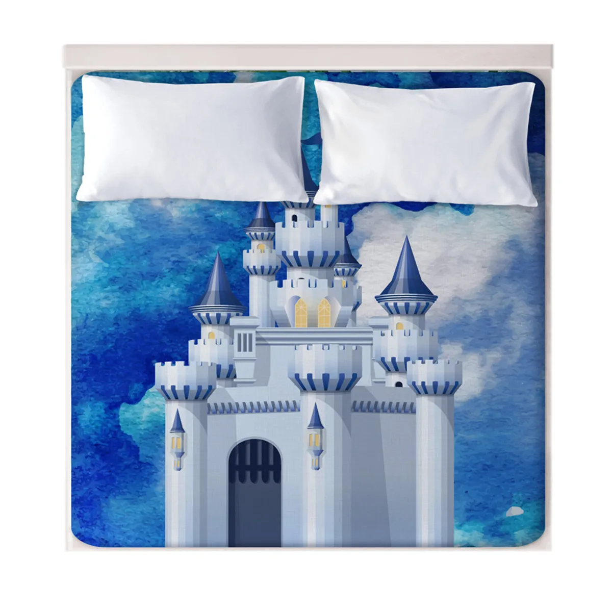 1 шт. 100% полиэстер с принтом замка простыня для матраса девочек Рождественское