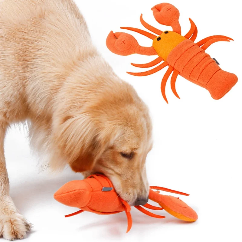 

Plush Squeaky Dog Toys Bite-Resistant Clean Dog Chew Puppy Training Toy Soft Lobster IQ Training Sniff Pet Supplies #2
